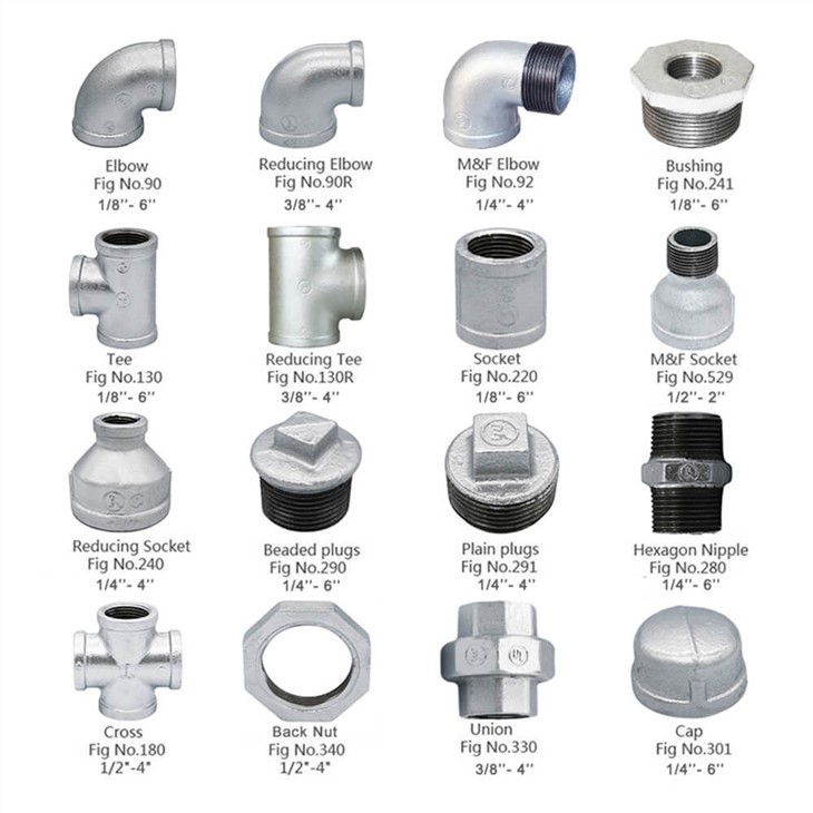 Hot Dipped Galvanized Iron Pipe Fittings With FM And UL ASTM A 197 ELBOW FIG90